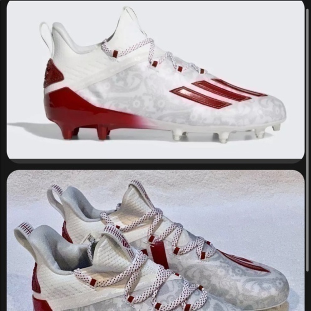 ADIDAS Adizero Young King New Reign White Red Molded TD Football Cleats Mens 8